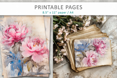 floral junk journal, floral scrapbook paper Product Image 5