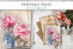 floral junk journal, floral scrapbook paper Product Image 6