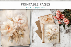 grunge floral junk journal, scrapbook paper Product Image 6