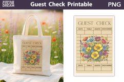 Wildflowers Guest Check | Junk Journal Printable Product Image 1