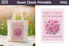 Pink Wildflowers Guest Check | Junk Journal Printable Product Image 1