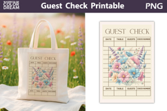 Pastel Wildflowers Guest Check | Junk Journal Printable Product Image 1