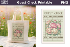 Pink Peonies Guest Check | Junk Journal Printable Product Image 1