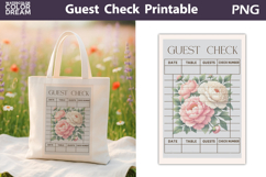 Pink Peonies Guest Check | Junk Journal Printable Product Image 1