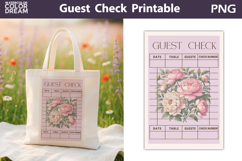 Pink Peonies Guest Check | Junk Journal Printable Product Image 1