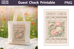 Pink Peonies Guest Check | Junk Journal Printable Product Image 1