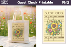 Sunflowers Guest Check | Junk Journal Printable Product Image 1