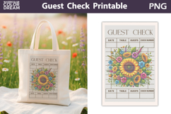 Sunflowers Guest Check | Junk Journal Printable Product Image 1