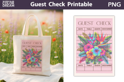 Tropical Flowers Guest Check | Junk Journal Printable Product Image 1
