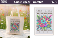 Tropical Flowers Guest Check | Junk Journal Printable Product Image 1