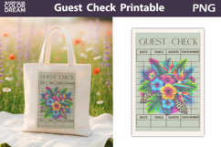 Tropical Flowers Guest Check | Junk Journal Printable Product Image 1