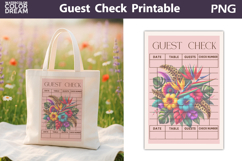 Tropical Flowers Guest Check | Junk Journal Printable Product Image 1