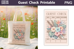 Pastel Tropical Flowers Guest Check | Junk Journal Printable Product Image 1
