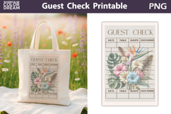 Pastel Tropical Flowers Guest Check | Junk Journal Printable Product Image 1