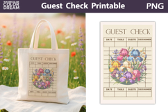 Iris Guest Check | Junk Journal Printable Product Image 1
