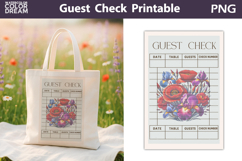 Iris Poppy Guest Check | Junk Journal Printable Product Image 1