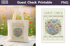 Wildflowers Guest Check | Junk Journal Printable Product Image 1