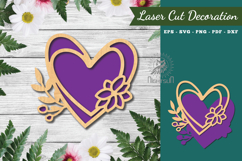 Flowers Heart Laser Cut Decoration Product Image 1