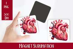 Flower heart Magnet. Summer Magnet Sublimation Product Image 1