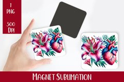 Flower heart Magnet. Summer Magnet Sublimation Product Image 1