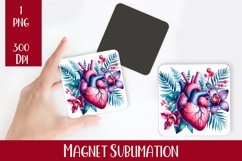 Flower heart Magnet. Summer Magnet Sublimation Product Image 1