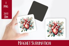 Flower heart Magnet. Summer Magnet Sublimation Product Image 1