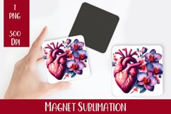 Flower heart Magnet. Summer Magnet Sublimation Product Image 1