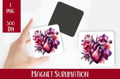 Flower heart Magnet. Summer Magnet Sublimation Product Image 1