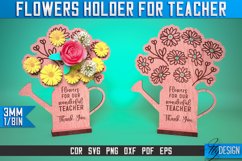 Flowers Holder Teacher Laser Cut SVG | Cut and Engrave Product Image 2