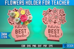 Flowers Holder Teacher Laser Cut SVG | Cut and Engrave Product Image 3