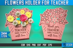 Flowers Holder Teacher Laser Cut SVG | Cut and Engrave Product Image 5