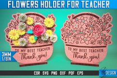 Flowers Holder Teacher Laser Cut SVG | Cut and Engrave Product Image 6