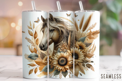 Horse Tumbler Wrap, Floral Tumbler PNG, Western Tumbler Wrap Product Image 1