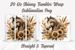 Horse Tumbler Wrap, Floral Tumbler PNG, Western Tumbler Wrap Product Image 2