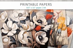 Flowers Illustration Printable Papers A4 Product Image 1