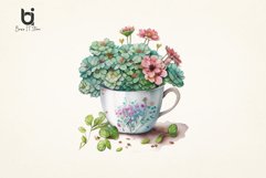 Flowers in a cup watercolorSublimation PNG Bundle Product Image 3