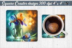 Square Coaster | Flowers | Flowers in a glass jar Product Image 1