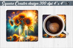 Square Coaster | Flowers | Flowers in a glass jar Product Image 1