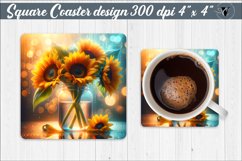 Square Coaster | Flowers | Flowers in a glass jar Product Image 1