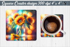 Square Coaster | Flowers | Flowers in a glass jar Product Image 1