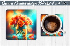 Square Coaster | Flowers | Flowers in a glass jar Product Image 1