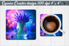 Square Coaster | Flowers | Flowers in a glass jar Product Image 1