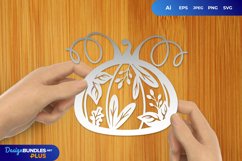 Flowers In A Pumpkin Papercut Product Image 1