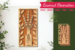Flowers in Bottle Lasercut Wall Decor SVG Product Image 1