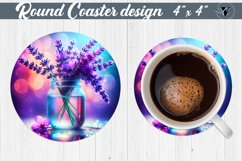 Round Coaster | Flowers in glass jar Product Image 1