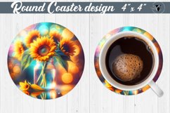 Round Coaster | Flowers in glass jar Product Image 1