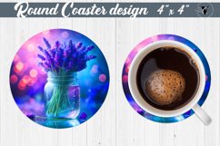 Round Coaster | Flowers in glass jar Product Image 1
