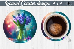 Round Coaster | Flowers in glass jar Product Image 1