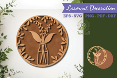Flowers in Glass Lasercut Wall Decor SVG Product Image 1