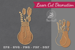 Flowers in Lamp Laser Cut Decoration Product Image 1